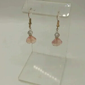 New Sterling Silver 18kt Coated Sterling Silver Pearl & Czech Crystal Earrings..